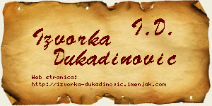 Izvorka Dukadinović vizit kartica